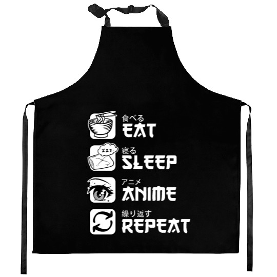 Eat Sleep Anime Repeat Japan Manga Kitchen Aprons