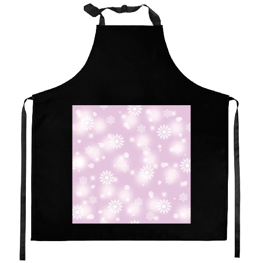 Violet Snowflakes Pattern Kitchen Aprons
