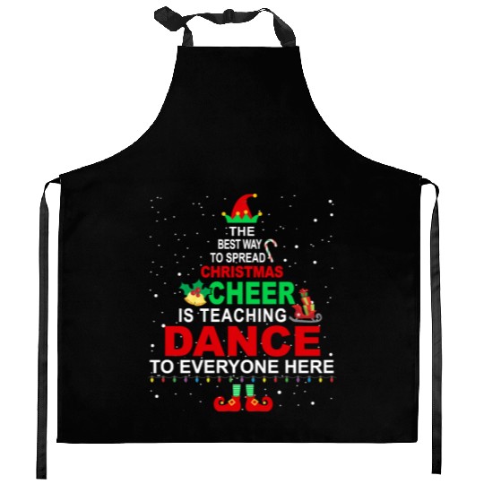 Dance Teacher Christmas Kitchen Aprons Elf Cheer Kitchen Aprons