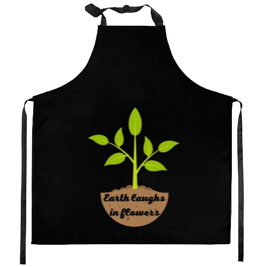 plants make me happiness Kitchen Aprons