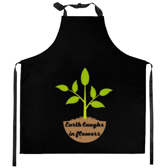 plants make me happiness Kitchen Aprons