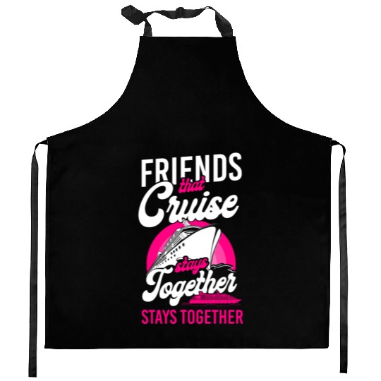Cruise Ship Vacation Friends Kitchen Aprons