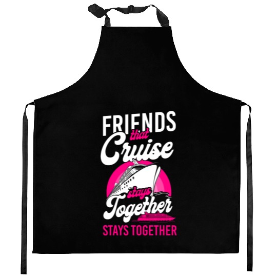 Cruise Ship Vacation Friends Kitchen Aprons