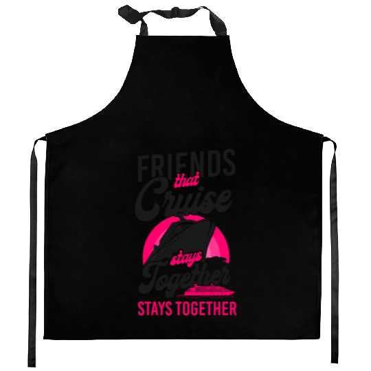 Cruise Ship Vacation Friends Kitchen Aprons