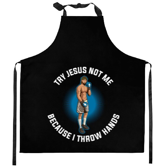 Try Jesus Not Me Funny Jesus Gift Kitchen Aprons