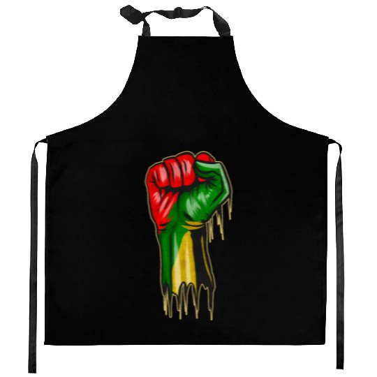 Raise your fist - Black history Month Afro Kitchen Aprons