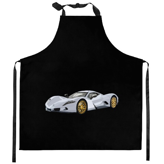 Silver car Kitchen Aprons