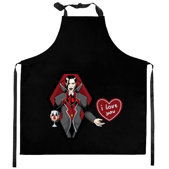 VAMPIRE LOVE YOU Kitchen Aprons