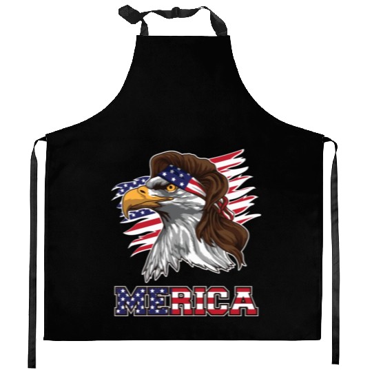 American Bald Eagle Mullet Merica Bird Of Prey Kitchen Aprons