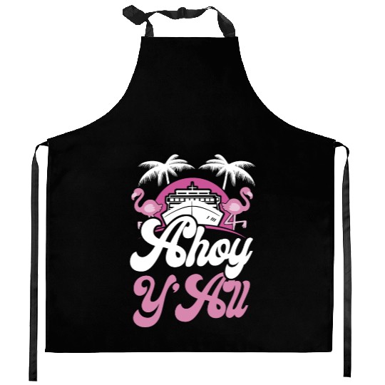 Cruise Ship Vacation Girl Ahoy Kitchen Aprons