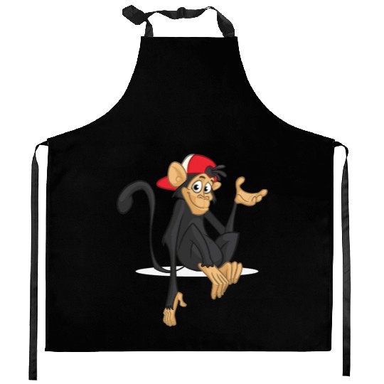 Black monkey Kitchen Aprons