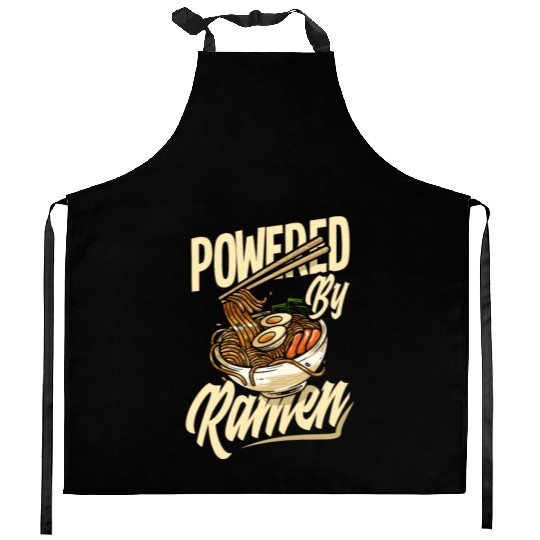 Powered By Ramen Funny Ramen Lover Gift Kitchen Aprons