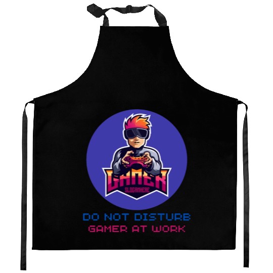 Do Not Disturb Gamer At Work-Gaming Lover Kitchen Aprons