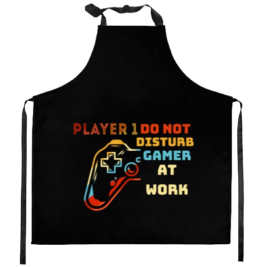 Do Not Disturb Gamer At Work-Gaming Lover Kitchen Aprons