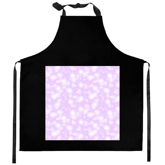 Violet Snowflakes Pattern Kitchen Aprons