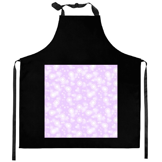 Violet Snowflakes Pattern Kitchen Aprons
