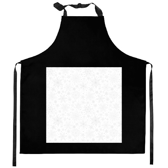 Modern Snowflakes Pattern White Silver Kitchen Aprons