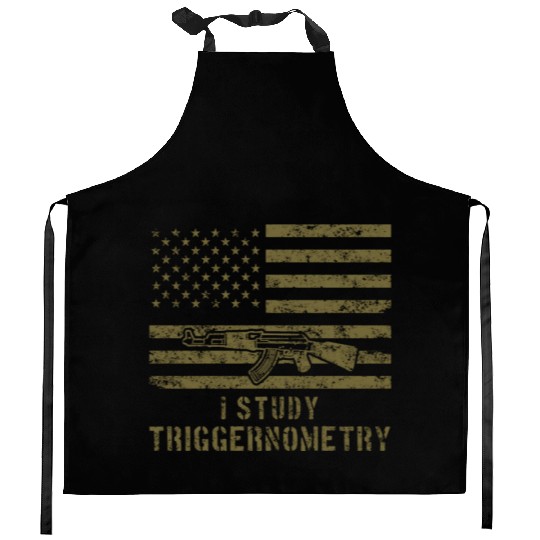 I Study Triggernometry Gun Lover Kitchen Aprons