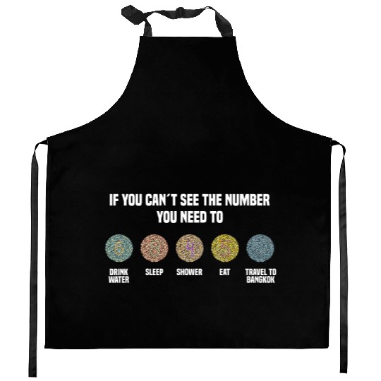 Ishihara Numbers - Travel To Bangkok Kitchen Aprons