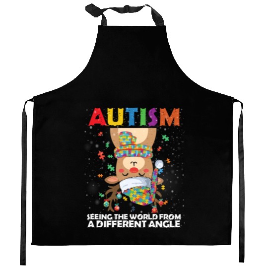 Autism Rudolph Deer Christmas Kitchen Aprons