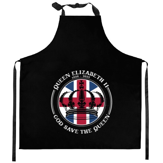 UK British Queen Elizabeth II God Save The Queen Kitchen Aprons