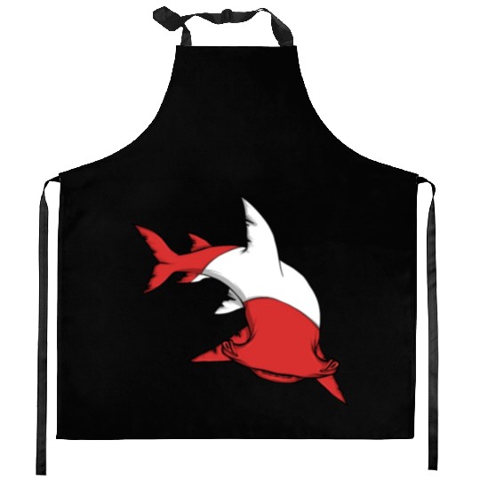 Scuba Diver Red White Flag Hammerhead Scuba Diving Kitchen Aprons
