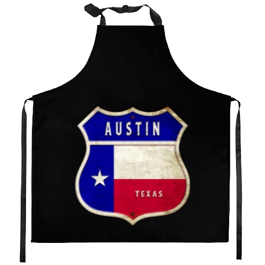 Austin Texas crest flags design Kitchen Aprons