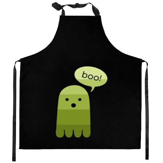 Army Green Boo Ghost Halloween Kitchen Aprons