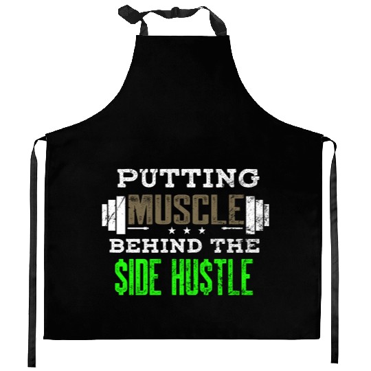Money Financial Freedom Muscle Side Hustle Fitness Kitchen Aprons