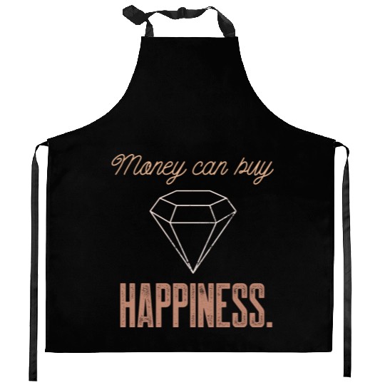 Jewelry Bling Money Can Buy Happiness Funny Diamon Kitchen Aprons