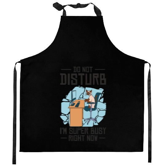 Working Busy Cat Employee Cat Owner Worker Kitchen Aprons