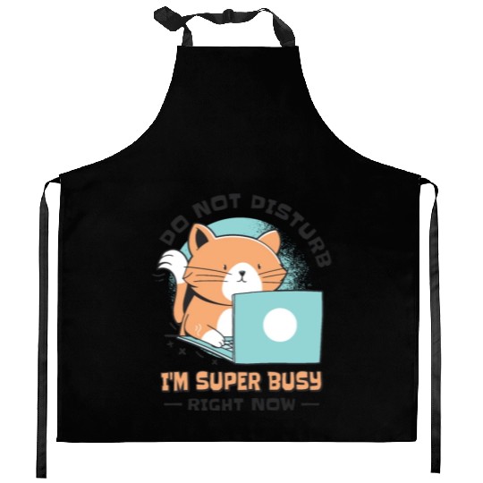 Working Busy Cat Employee Cat Owner Worker Kitchen Aprons