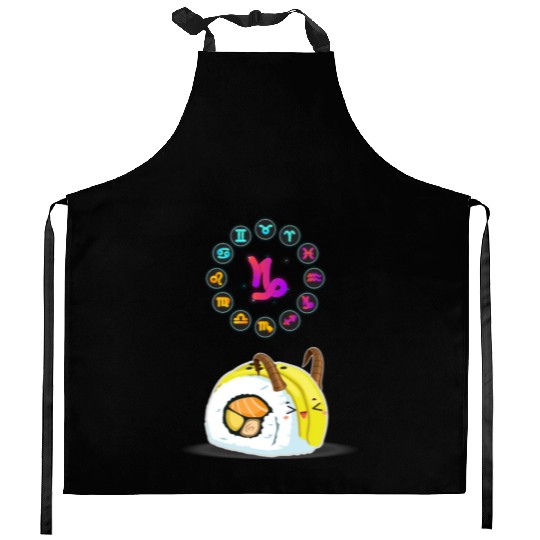 Japanese Sushi Funny Capricorn Zodiac Sushi Lover Kitchen Aprons
