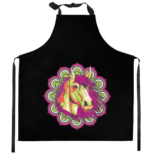 Horse Mandala Graphic Kitchen Aprons Horses Lover Gift Girl