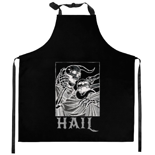 Skeleton Bones Tarot Card Occult Hail Gothic Kitchen Aprons