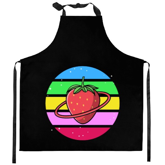 Strawberry Planet Galaxy Kitchen Aprons