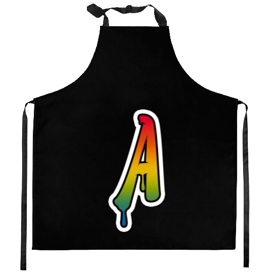 Letter A Graffiti Lettering Alphabet Monogram Init Kitchen Aprons