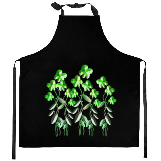 green flowers icon glitter plants Kitchen Aprons