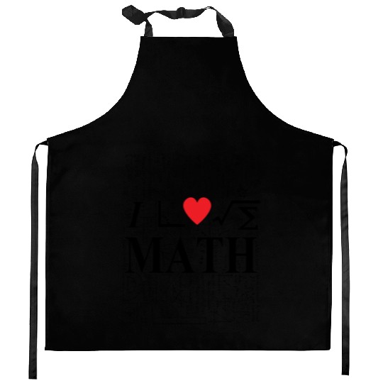 i love math Kitchen Aprons