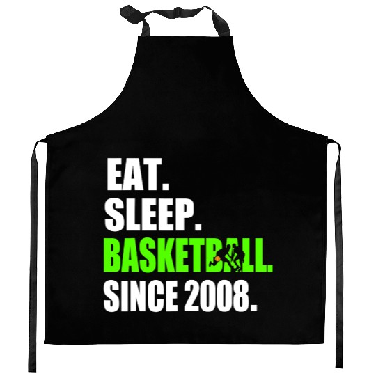 Eat Sleep Basketball Since 2008 11th Birthday Kitchen Aprons