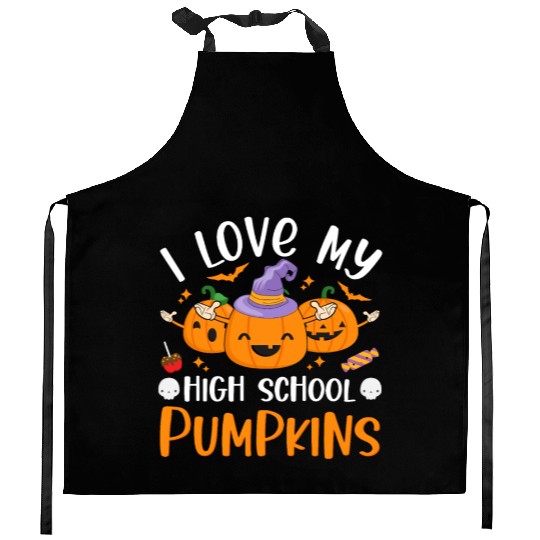 I Love My High School Pumpkins Halloween Teachers Kitchen Aprons