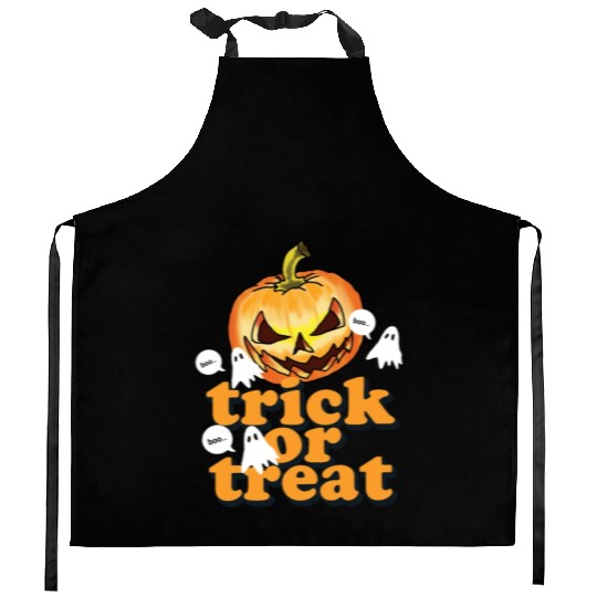 Trick or Treat Halloween design Kitchen Aprons