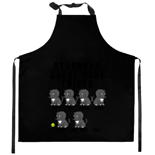 Stubborn Great Dane Tricks Kitchen Aprons