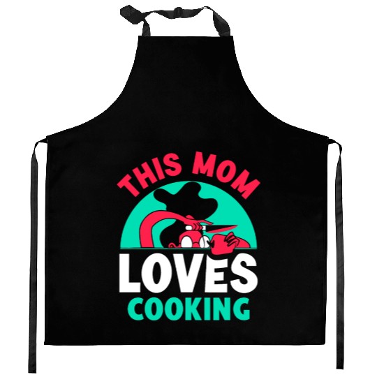 This Mom Loves Cooking Mommy Cook Mother Kitchen Aprons