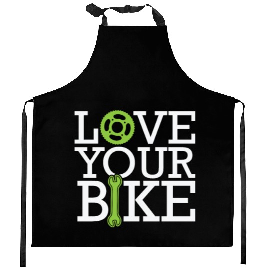 Love Your Bike Bicycle Mechanic Biking Kitchen Aprons