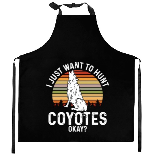 Coyote Trapping Coyote Hunting Yote Hunting Gift Kitchen Aprons