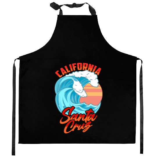 Santa Cruz California Waves Surf Beach Kitchen Aprons