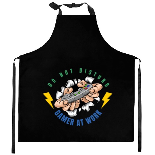 Do Not Disturb Gamer At Work-Gaming Lover Kitchen Aprons