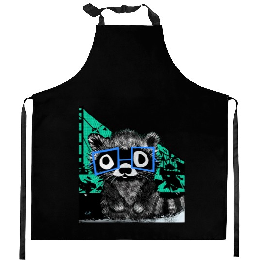 Raccoon #3 Mary Jane Bookworm Kitchen Aprons
