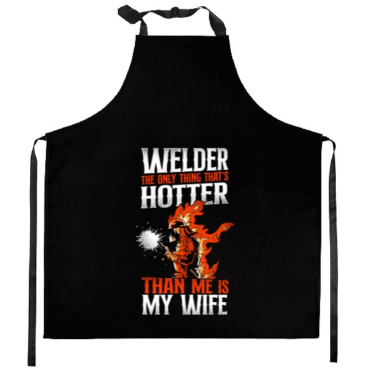 Welder Welding Husband Wife Kitchen Aprons